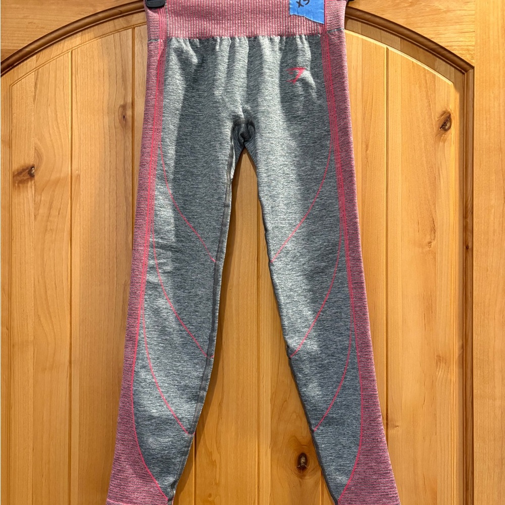 Gymshark Pink and Gray Women's Leggings
